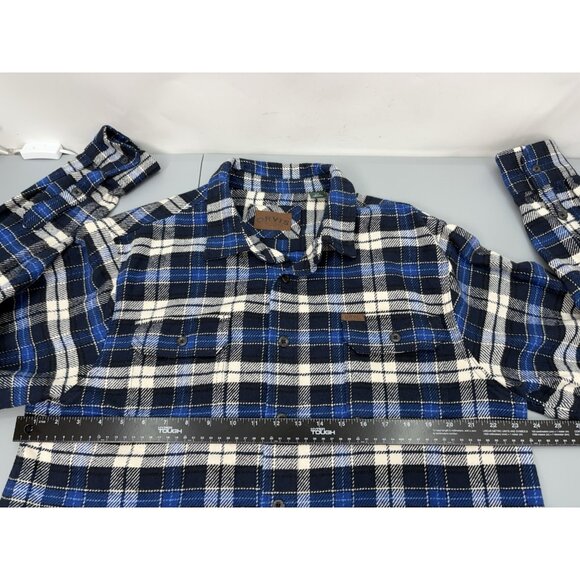 Orvis Big Bear Shacket Shirt Jacket Heavyweight Flannel Plaid Blue Mens L - Picture 10 of 12